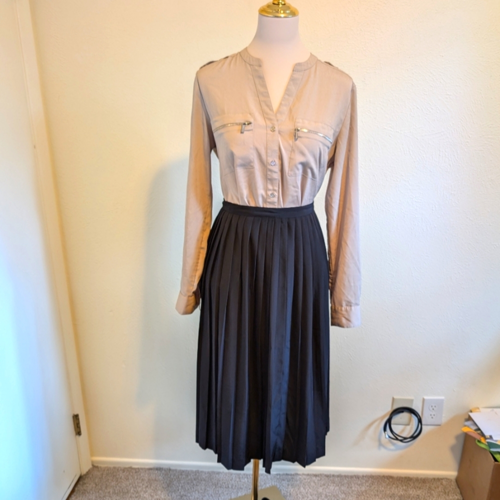 Calvin Klein tan/cream long sleeve button down shirt